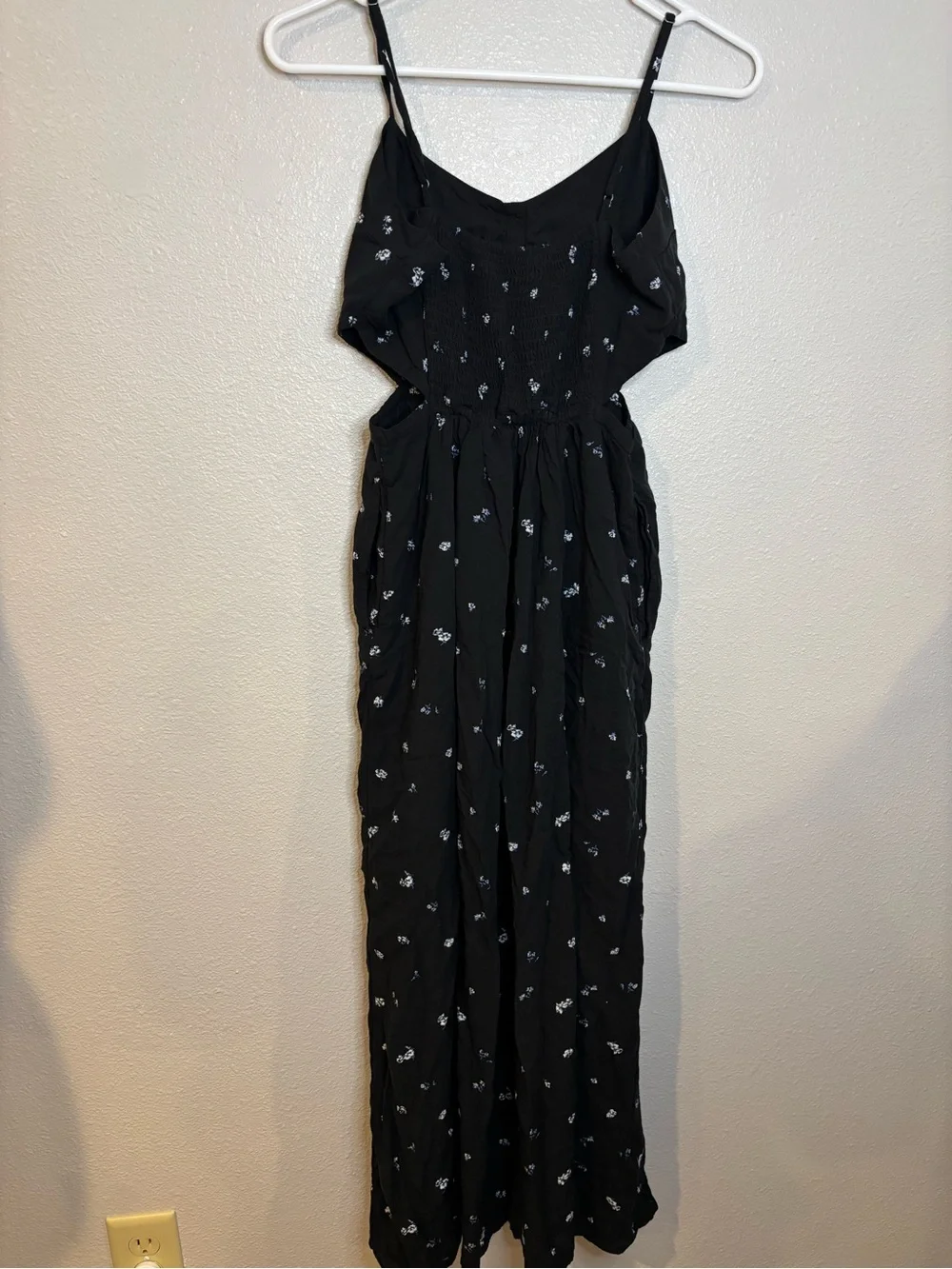 Abercrombie & Fitch Black Maxi Dress with White Floral Print